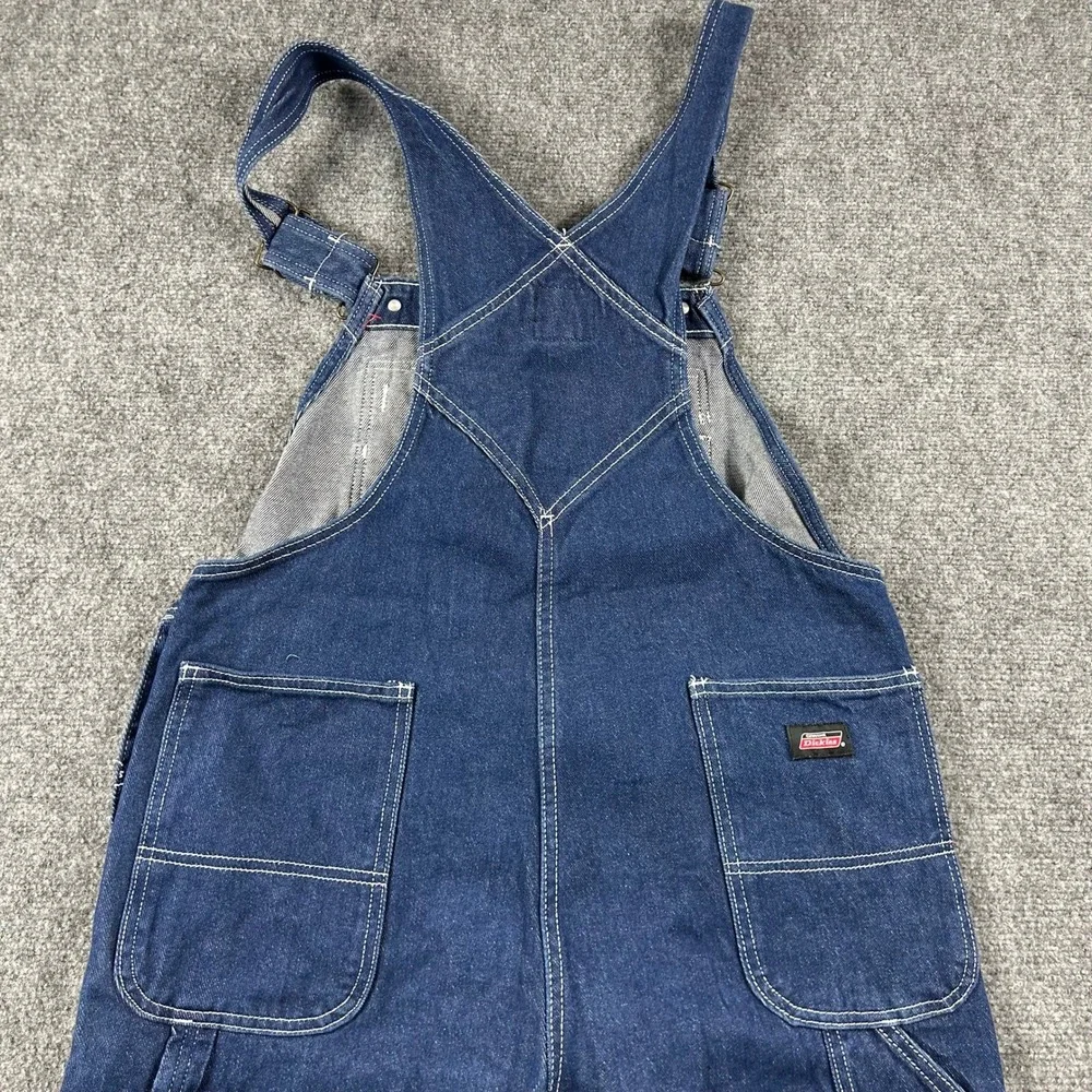 Genuine Dickies Overalls Mens 36x30 Blue Denim Bib Workwear‎ Carpenter EB713RNB